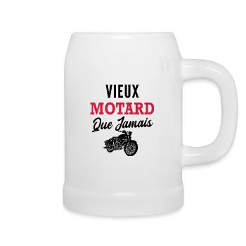 vieux motard / humour moto vintage - Chope en céramique - blanc - Droite