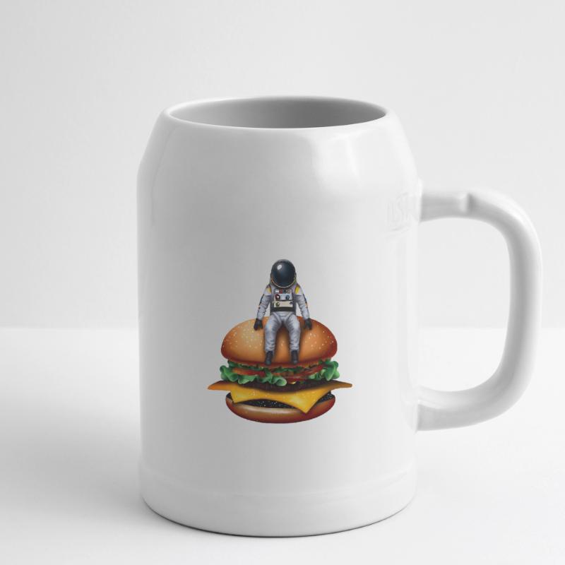 Astronaute spatial Cheeseburger Chope en céramique