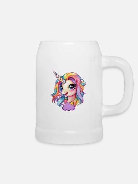Liebliches Einhorn - Bierkrug - Weiß