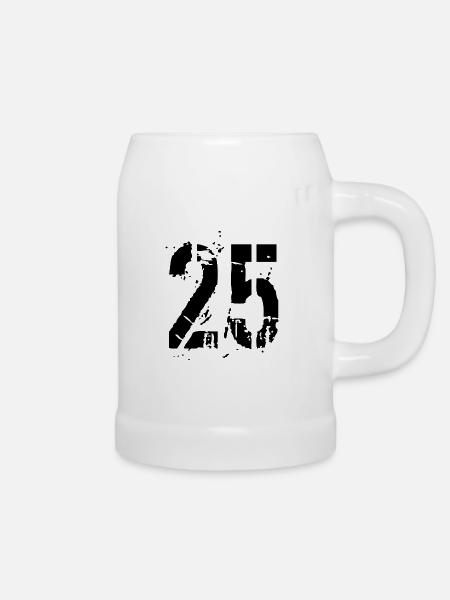 25 Nummer - Bierkrug - Weiß