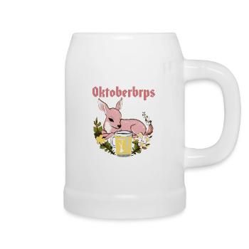 Rosa Reh Kitz Bambi Oktoberbrps auf Wiese - Bierkrug - Weiß - Rechts