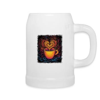 tasse de café au lait fatiguée roastedbeans - Chope en céramique - blanc - Droite