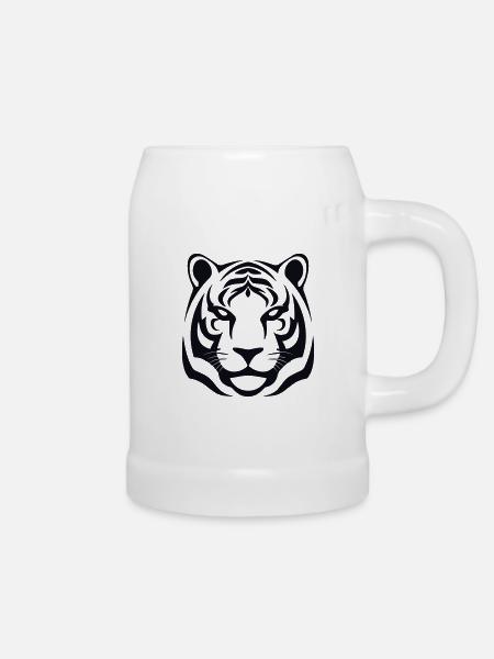 Felin Dschungel-Tigerkopf - Bierkrug - Weiß
