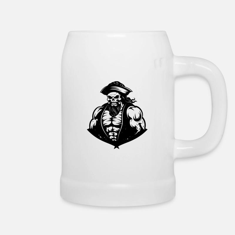 Pirat - Bierkrug - Weiß