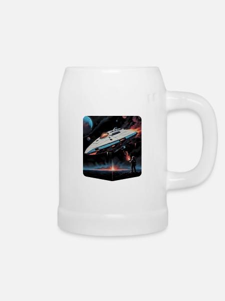 Ai Planet Raumschiff - Bierkrug - Weiß