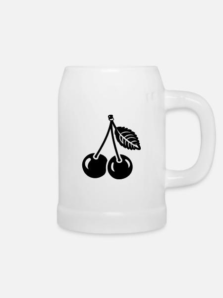 Kirsche - Bierkrug - Weiß