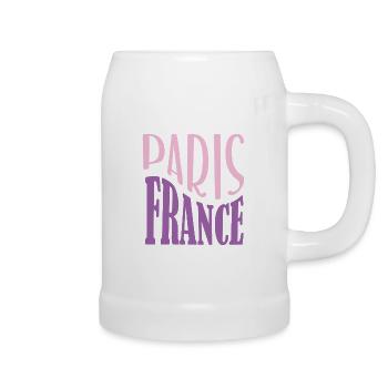 Paris, France - Chope en céramique - blanc - Droite