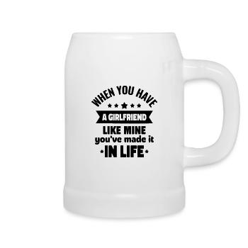 A friend like mine is a treasure - Beer Mug - white - Right