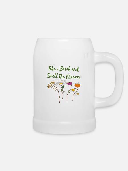 Flowers - Bierkrug - Weiß