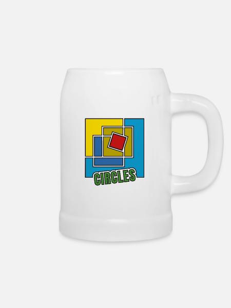 Abstraktion von Quadraten - Bierkrug - Weiß