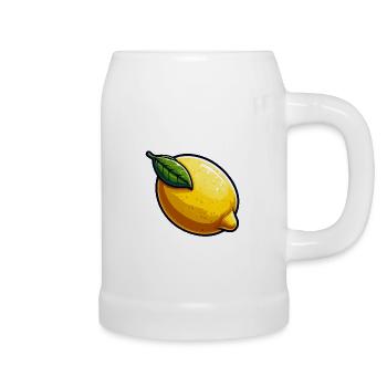Lemon PopArt Yellow Cartoon - Beer Mug - white - Right