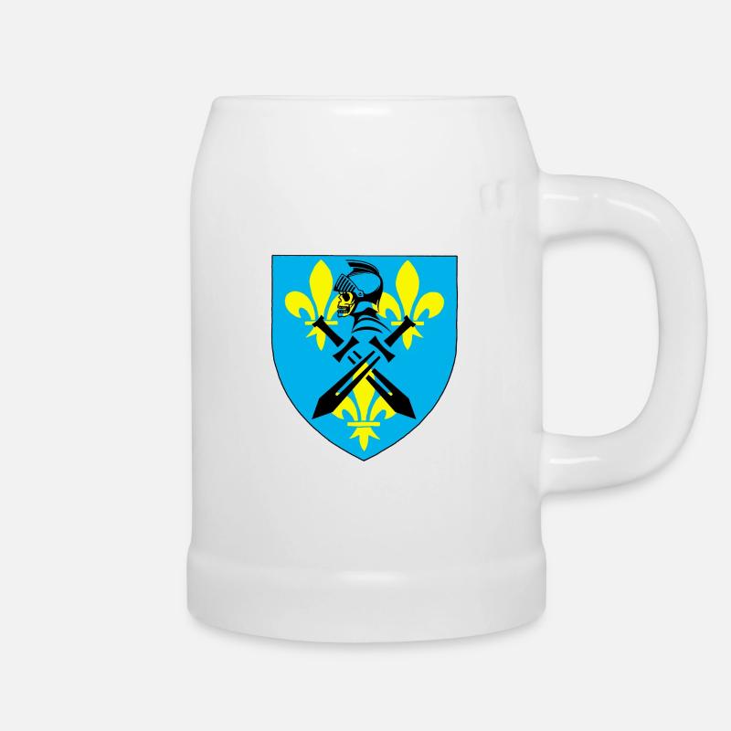 Cavaliere nero e stemma medievale - Boccale per birra - bianco