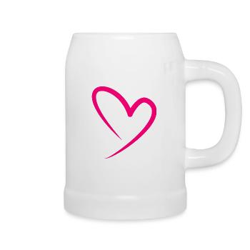 Heart Valentine's Day - Beer Mug - white - Right