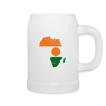 Niger_Flagge_Afrika_used - Beer Mug - white - Right