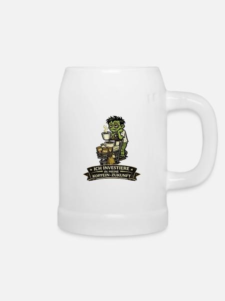Kaffee-Kapital: Zombie mit Einkaufskorb - Bierkrug - Weiß