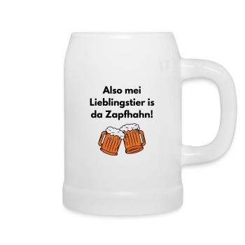 Also mei Lieblingstier is da Zapfhahn - Bierkrug - Weiß - Rechts