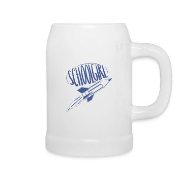 Schoolgirl / first day of school / school beginners - Beer Mug - white - Right