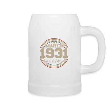 Awesome Since March 1931 Birthday 1931 Gift - Beer Mug - white - Right