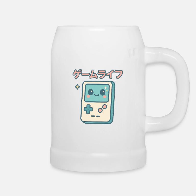 Retro Game Console Kawaii Lifestyle - Beer Mug - white