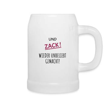 Zack unbeliebt gemacht - Bierkrug - Weiß - Rechts