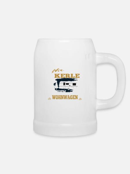 Echte Kerle ziehen Wohnwagen Camping Shirt - Bierkrug - Weiß