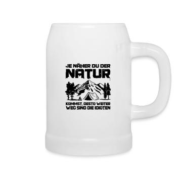 Fun mountain, hiking, trekking, camping - Beer Mug - white - Right