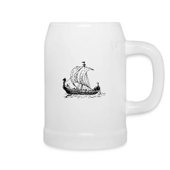 vikings Wickinger guerrier vikingboat boot10 - Chope en céramique - blanc - Droite