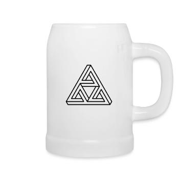 impossible chiffre Hipster géométrie triangle Escher - Chope en céramique - blanc - Droite