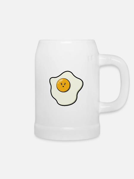 Cute Fried Egg - Bierkrug - Weiß