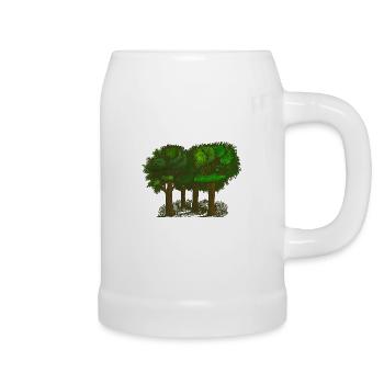 Wald - Bierkrug - Weiß - Rechts