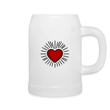 Herz Symbolik - Bierkrug - Weiß - Rechts