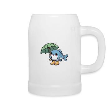 Sea Fish Rubber Boots Umbrella Rain Dry - Beer Mug - white - Right