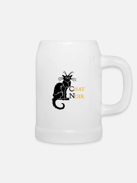 chat noir 'n (text, 2c) - Bierkrug - Weiß