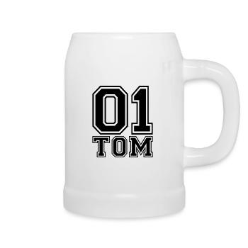Tom - Nom - Chope en céramique - blanc - Droite