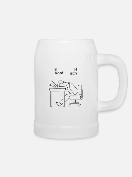 Per Kopf an Tisch - Bierkrug - Weiß