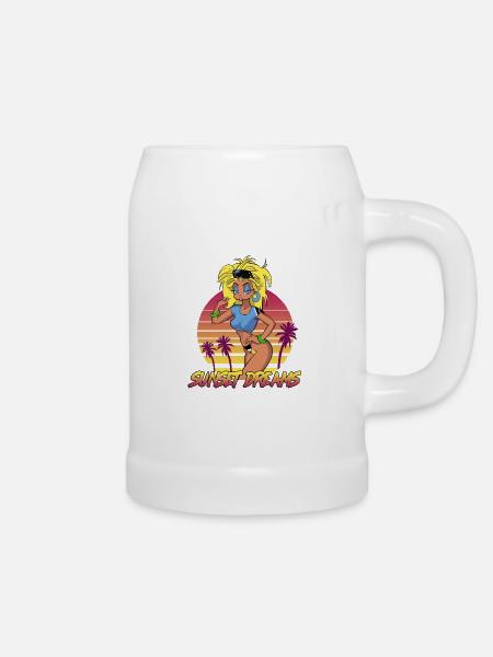 Sunset Dreams Pinup Retro - Bierkrug - Weiß