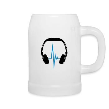 headphone_pulse - Bierkrug - Weiß - Rechts