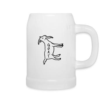Goat 90 ° left - Beer Mug - white - Right