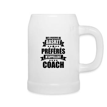 mes joueurs de basket préférés m'appellent coach - Chope en céramique - blanc - Droite