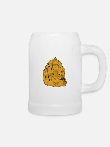 Ganesha - Bierkrug - Weiß