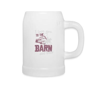 I love you to the Barn and back - Rider Horse - Beer Mug - white - Right