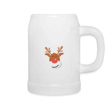 Cadeau de Noël renne Rudolph - Chope en céramique - blanc - Droite