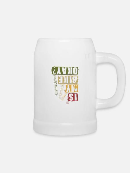 Downhill MTB Fahrrad Biker Radfahrer Geschenk - Bierkrug - Weiß