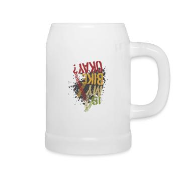 Cadeau de cycliste de vélo de descente VTT - Chope en céramique - blanc - Droite