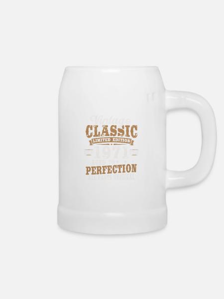 Vintage 1971 Born Vintage Birthday Gift - Beer Mug - white
