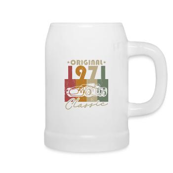 Jahrgang 1971 Vintage Car Geburtstag Geschenk - Bierkrug - Weiß - Rechts