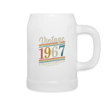 Born in 1967 Year of birth Retro Vintage Birthday - Beer Mug - white - Right