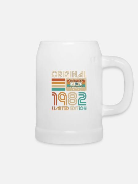 1982 Vintage Jahrgang Retro Geburtstag Geschenk - Bierkrug - Weiß