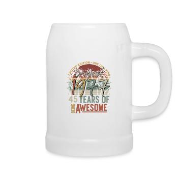 45 birthday 1977 vintage vintage birthday - Beer Mug - white - Right