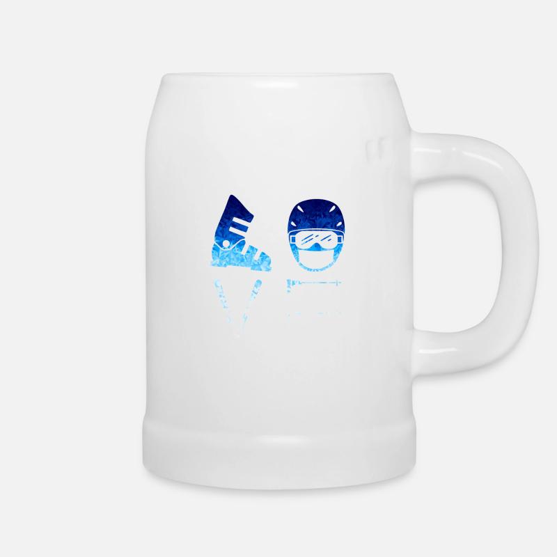 LOVE - SKI - blue Snow Edition *** - Bierkrug - Weiß